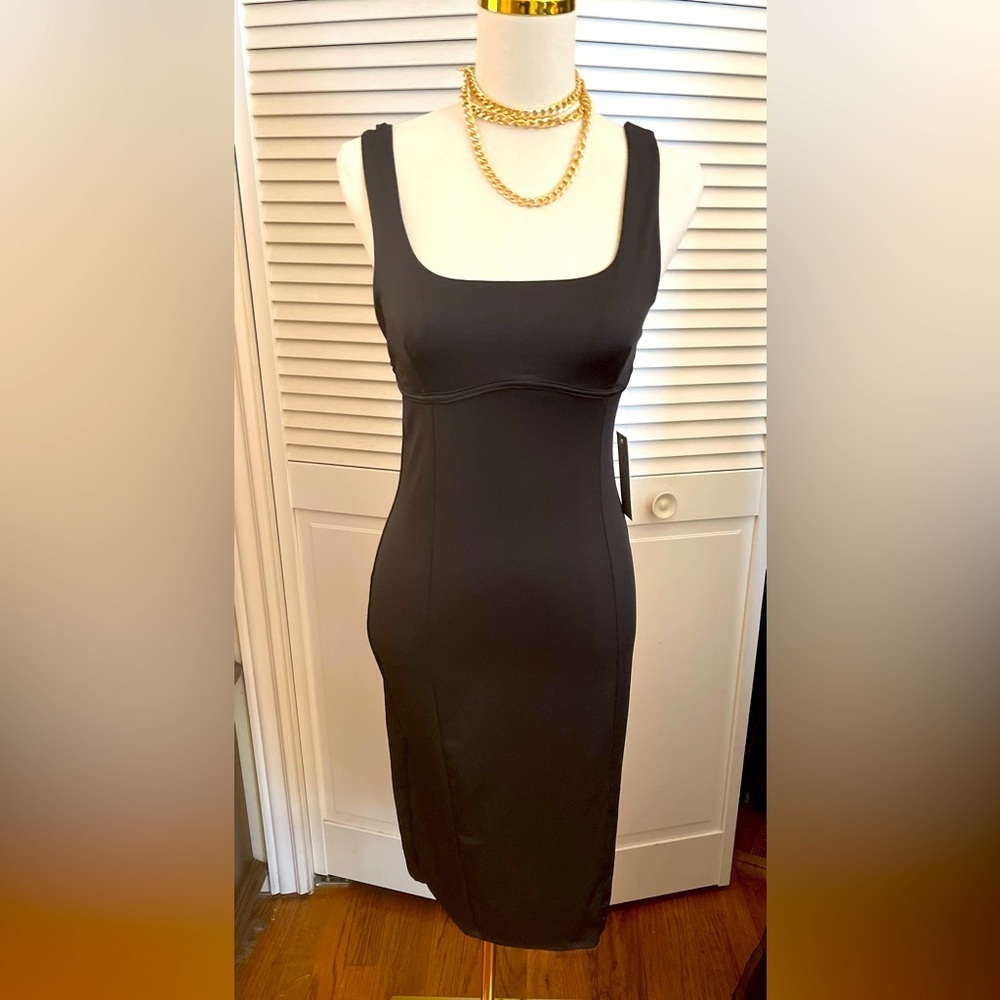 GAZE Black Dress Casual Midi NWT Size M